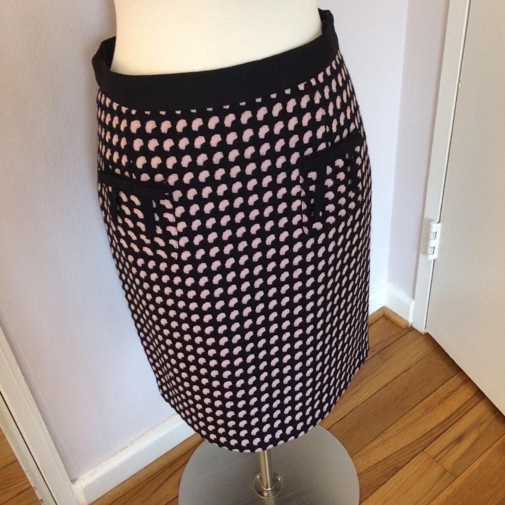 Milly pink houndstooth pencil skirt
